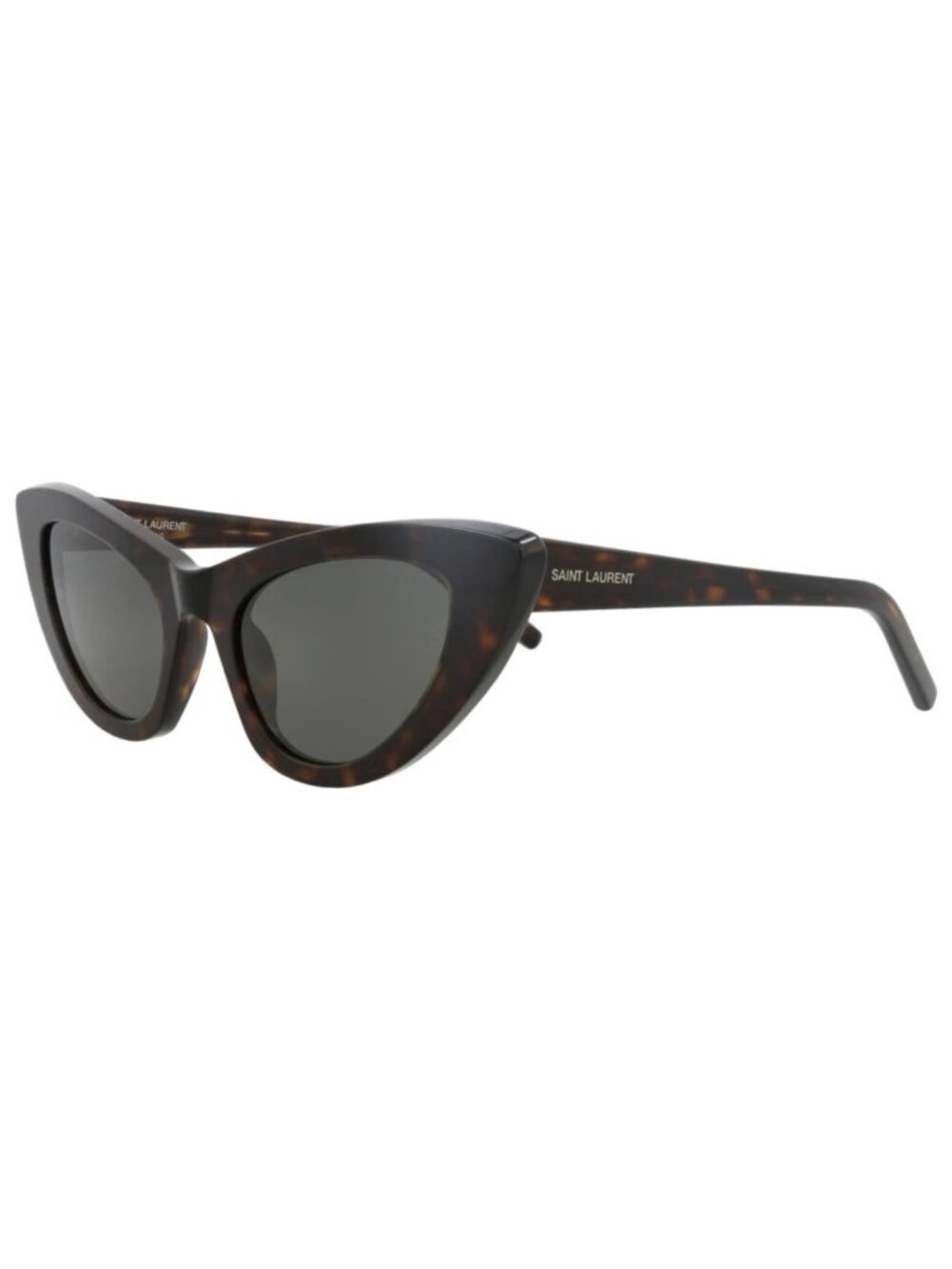 New Saint Laurent Women's Sunglasses Cat Eye Recycled Acetate Frame Havana Grey